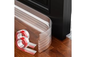 AOTUAO Paraspifferi Sottoporta, Paraspifferi Porta Blindata 200X5cm, Paraspifferi Porta Ingresso, Paraspifferi Sottoporta Blindata Autoadesiva,Riduce il Rumore, anti-Polvere/Insetti/Freddo-Trasparente