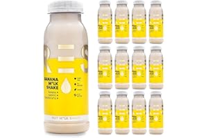 PRSS 100% COLD PRESSED PRESS Healthfoods, 12 x 250ml Banana Milkshake, Dairy Free, Vegan, Healthy & Nutritional, Cold Pressed & Freshly Bottled, No Preservatives, No Added Sugar