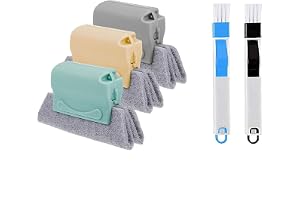 FASTMART Combo of Window Groove Frame Cleaning Brush and Dust Cleaning Brush for Window Slot Door Track Cleaning Brushes Dust Cleaner Tool (3 Pcs Cleaner 2 Pcs Brush)