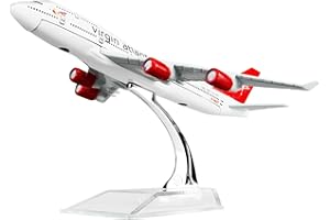 LEX ES Diecast Airplane 1:400 Birtish Virgin B747 Metal （16cm） Plane Model Office Decoration or Gift by LESES