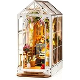 Rolife Kendin Yap Kitap Nook Kiti Bah&ccedil;e Evi, Kendin Yap Minyat&uuml;r Kitap&ccedil;ı Kiti 3D Yaratıcı Dekoratif Kitap Desteği Kitaplık Ek