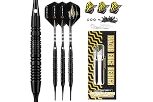 ‎TURNART Turnart Dartpfeile mit Kunststoffspitze,18g Brass Softdarts,dartpfeile Profi für Elektronische Dartscheibe,Dart Set mit 30pcs Dartpfeil Spitzen 6 Flights 6 Flügen 1 Werkzeug und 3 O-Ringe