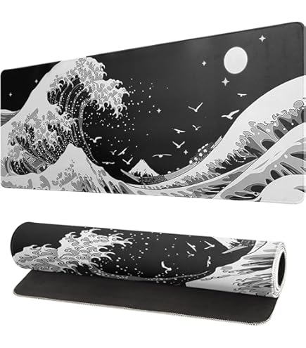 Kersenbloesem Muismat XXL, 800 x 300 mm gaming muismat met genaaide randen, verlengde grote muismat bureauonderlegger, muismat met antislip rubberen basis, gaming-muismat (02-Plum Mouse Pad