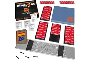 GENMAG® 2X Portamatriculas Coche Magnetico [Super Fuerte & Universal] Soporte Matricula Coche con Iman | Porta Matriculas para Coches Imantado | Imanes para Porta Matricula | para Coches y Remolques