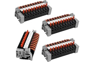 XNZMYN 40 Stück Reihenklemmen Hutschiene, 0,08-4 mm² PCT-211 Hutschienen Klemmen, Schwarz Klemmleiste Kit, Schnellverdrahtung Elektrischer Anschlussblock für Automatisierungsprojekte, DIY-Projekte