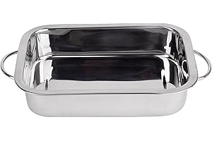 RB RENBERG – Bandeja Horno Rectangular para Horno – Fabricada en Acero Inoxidable - Máxima Antiadherencia – Tamaño 32x23x6,3 - Ideal para Lasaña Pastel Cazuela Tapas -