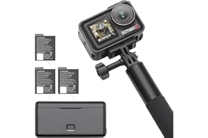 DJI Osmo Action 5 Pro Combo Adventure, action cam 4K con sensore 1/1.3", batteria lunga durata 12h con 3 batterie, stabilizzazione, due touchscreen OLED, mini action cam per viaggi, vlog, Singola