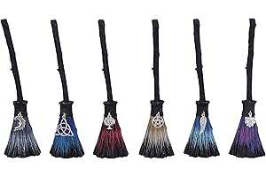 Nemesis Now Positivity Broomsticks with Silver Charms, 20cm, (Set of 6)
