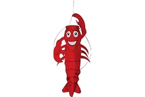 In the Breeze 3D Lobster Windsock - Hanging Outdoor Decoration,18" W x 35" H x 6" D,5010