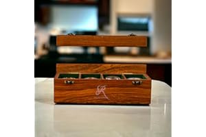 ROYAL CRAFT EXPERTISE Boîte à montres en bois pour homme – Présentoir de 6 montres pour homme | Boîtes de montres en bois pour homme | Boîtiers de montres en bois pour homme | 6 emplacements (Dark brown- 4 room)