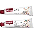 Red Seal Toothpaste for Kids Non Fluoride & No SLS or Parabens – Mild Banana Peach Bubblegum Low Mint Flavor, Safe to Swallow Cavity Low Abrasive Remineralizing Toothpaste for Children (2 Pack)