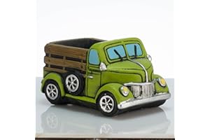 Castell Deco - maceteros Decorativos Interior macetas Ceramica Maceta Decorativa Exterior Plantas Flores suculentas jardín o terraza Cactus macetero Pintado Grande o pequeña hogar. Coches (Verde)