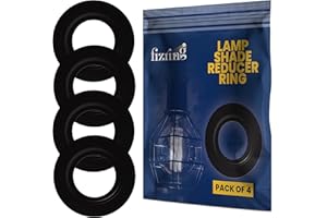 Fizring Lampshade Reducer Ring Pack of 4 — Metal Light Fitting Lamp Shade Adaptor Rings for ES/E27 to BC/B22 Plate, Washer/Converter for Light Shade — White (4 PCs Black)