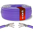 Mr. Tronic Bulk Cat 7 Ethernet Cable 50m, High Speed Pure Copper LAN Ethernet Network Cable, 600 MHz 25m Bulk Cat7 Internet, 10 Gbps, ADSL, SFTP 100% Bare Copper (50 Meters, Purple)