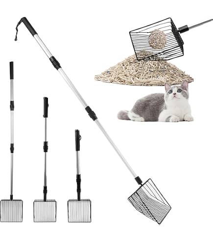 Paletta Per Lettiera Per Gatti In Metallo Con Pala Profonda E Manico Lungo Setaccio Per Lettiera Antiaderente In Acciaio Inossidabile Staccabile~p162812231 - 7