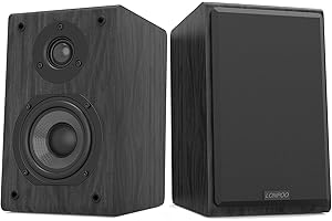 Coppia Diffusori 2 Vie LONPOO LP42 Diffusore da Scaffale 75Wx2, 4-8Ohm (Nero)