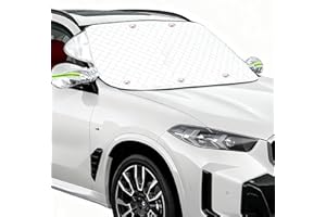 SWYGOO Auto Windschutzscheiben Abdeckung-Verbessert Groß Frontscheibenabdeckung mit Magnetische und Elastisches Nabenband, Autoscheibenabdeckung für SUV LKW Auto Groß Oder Klein (Rückspiegelschutz)