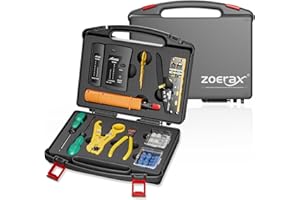 Netzwerk-Werkzeugset, ZOERAX 11 in 1 Professionelles RJ45 Crimpwerkzeug-Kit - Pass Through Crimper, RJ45 Tester, 110/88 Punch Down Tool, Stripper, Cutter, Cat6 Pass Through Steckverbinder und Stiefel
