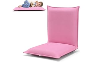 RELAX4LIFE Chaise de Sol Pliante avec Dossier Réglable en 6 Position, Tatami pour Lire & Jouer & Méditer dans Salon, Chambre, Bureau,47x97cm (Rose)