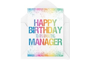 TONGUE IN PEACH Śmieszne kartki urodzinowe | 'Happy Birthday To An Amazing Manager' kartka dla przyjaciela zawód praca biuro współpracownik nowość szef | CBH1082