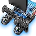 Labtec PS4 Stand with PS4 Cooling Fan and Dual Controller Charging Station for Playstation 4/PS4 Slim/PS4 Pro with 12 Game Slot, PS4 accessories