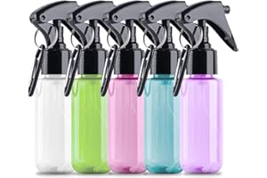 TANSHINE Kleine Sprühflasche, 50 ml, Reisegröße, Mini-Wassersprühflaschen, Tragbare Händedesinfektionsmittel, Nachfüllbar, Leere Gesichtsnebel-Sprühflaschen mit Clip, fünf helle Farbstücke