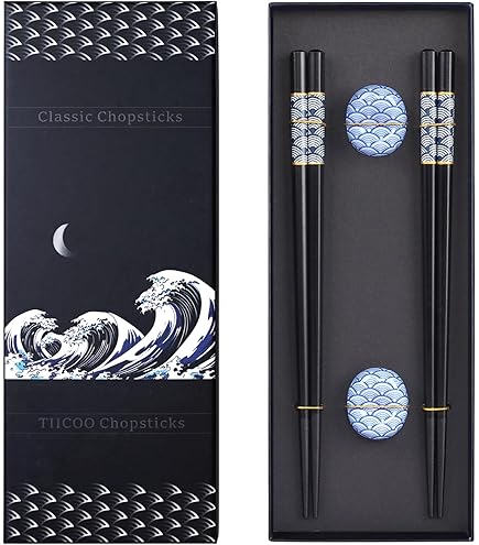 Set de 10 baguettes japonaises en bois naturel - TANAKA HASHITEN - fait