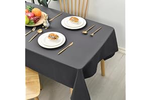 Hiasan Glatt Tischdecke Fleckenabweisend Tischtuch mit Lotuseffekt Leicht Wasserabweisend Tischwäsche, Dunkelgrau, 130x180cm