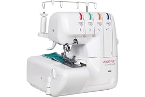 ‎VERITAS VERITAS Nähmaschine Elastica II I Overlock-Nähmaschine I Einstellbare Stichlänge & Stichbreite I 2,3 oder 4-Faden-Nähte I Fadenabschneider & LED-Nählicht I inkl. Staubschutzhülle (weiß)