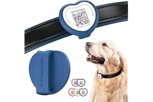 PawView QR Code Dog Tags UK -Personalized Pet ID Tag with NFC Waterproof Silicone Heart Dog Tag for Lost Pet Recovery - No GPS Needed, No Subscription Fees（Blue）