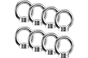 Lectorias 8 Stück Ringmutter M10, 304 Edelstahl Augenschraube, Augbolzen, Augenmutter, Ösenschraube, Ösenmutter, Edelstahl Öse, Ringmuttern, Ringösen, Ringschrauben, Ringschraube für Hebezubehör