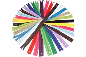 FAVSON 20cm/7.9 Inch Multicolor Nylon Coil Zippers, Nylon Zipper for Sewing Crafts, Invisible Zippers for Sewing and Crafts 16 Colors, 32PCS
