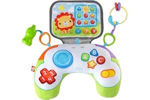 Fisher-Price - Cuscino Baby Gamer giocattolo sensoriale per giocare distesi sul pancino, Giocattolo per bambini 0+ Mesi, HGB89