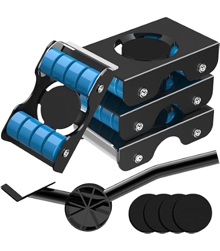 Stakmann Set 4 Ruote Spostamobili Pesanti Blu, 1 Sollevatore E 1 - 3