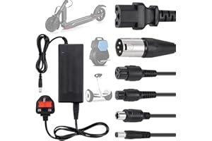 JIZZU 42V 2A Electric Scooter Charger, Mobility Scooter Charger, Hoverboard Adapter, Electric Scooters Fast Chargers With 6 Connections for Balance Scooters, Drifting Board, Unicycle, Electric Bike