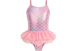 PinkSheep Girls Swimming Costume One-Piece Swimming Suit for Girls Kids Swimsuit for Swimming Lessons Beach Swimwear for Age 2-10 Years