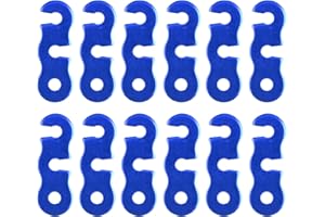 TRIWONDER Tensor Cuerda de Aleación de Aluminio Ajustador de Guying para Tienda de Camping Senderismo al Aire Libre (Azul(3 Agujeros) - 12 pcs)
