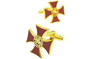 Gemelolandia | Boutons de Manchette Pour Chemise Croix Sceau Templier Boutons de Manchette Originaux Pour Chemises Pour Homme et Enfant Cadeaux Pour mariage, communion, baptême et autres événements