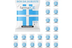 OnFarma GHIACCIO SECCO ISTANTANEO BUSTA 20 PEZZI, Buste Ghiaccio Secco Medico FarmaICE, Ghiacco Sintetico per Traumi, Sport e Crioterapia, Ice Pack per Terapia del Freddo, Ghiaccio Pronto Uso