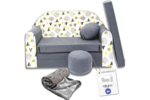 ‎MILLYBO millybo Kindersofa Kinder Couch mit Schlaffunktion ausklappbar 3in1 Kinder Sofa Spielsofa mit Bettfunktion Mädchen Jungen Sitzsack Minisofa Schlafsofa Kinderzimmer Schlafsessel (AJ4)