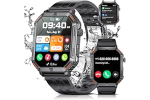 LIGE smartwatch uomo con funzione telefono 1,96 pollici touch screen 300 mAh grande batteria IP68 impermeabile orologio sportivo pressione sanguigna monitor frequenza cardiaca Android iOS robusto