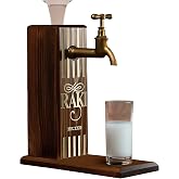 Bk Gift Custom Raki Printed Faucet Natural Wooden Drink Stand, Drink Fountain, Birthday Gift, Home Gift, Beverage Dispenser