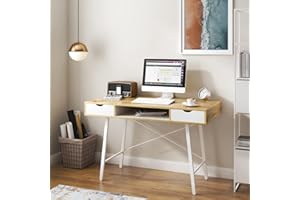SogesHome Escritorio de Escritorio para Oficina en casa con 2 cajones y Espacio de Almacenamiento para Amplio Almacenamiento, SH-GCBG1019-NW