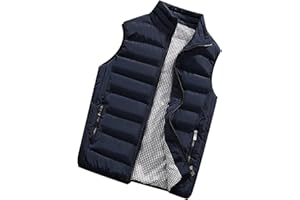 NI_KA Vest Pour Hommes Gilet Sans Manches Classique Ultra LéGèRe Manteau Confortable Gilets En Coton Avec Poches Noir Rouge