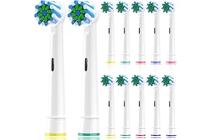 WENS Aufsteckbürsten Kompatibel mit Braun Oral b Elektrische Zahnbürste, Zahnbürstenköpfe Geeignet für Oral-B Pro1000/2000/3000/5000/Vitality und Mehre, Cross 12pcs Weiß