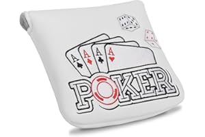 Craftsman Golf Couvre-chef de putter en forme de poker - Quatre As en son genre pour Taylormade Spider GT Odyssey Golf 2021 2022 - Fermeture magnétique