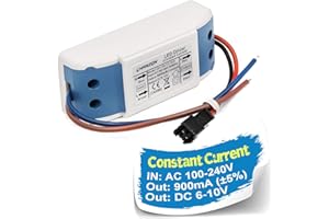 Chanzon LED Driver 900mA (Constant Current Output) 6V-10V (Input 85-277V AC-DC) (2-3) x3 9W 10W Power Supply 900 mA Lighting Transformer Drivers for 10 W High Power COB Light Lamp Bulb (Plastic Case)