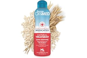 TropiClean OxyMed Medizinisches Hafermehl - Stoppt Juckreiz Fix - Hilft bei Linderung von Schuppen, Rötungen, Ekzemen, Hot Spots u. M. I Für Hunde & Katzen I Parabens-, Farb- & Duftfrei - 3,78 L