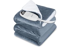 ‎OLYCISM Olycism Heizdecke 160x130cm mit Abschaltautomatik 9 Heizstufen & 10 Auto-Aus-Timern. Überhitzungsschutz waschbare Wärme-Kuscheldecke für Zuhause & Büro