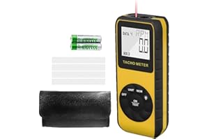 Digitaler Laser Drehzahlmesser Optisch 99.999 RPM, AIOMEST Berührungslos Drehzahlmessgerät mit Datenlogger, Industrie-Tachometer Für Diesel, Auto, Motorrad, Rasenmäher AI-9235C